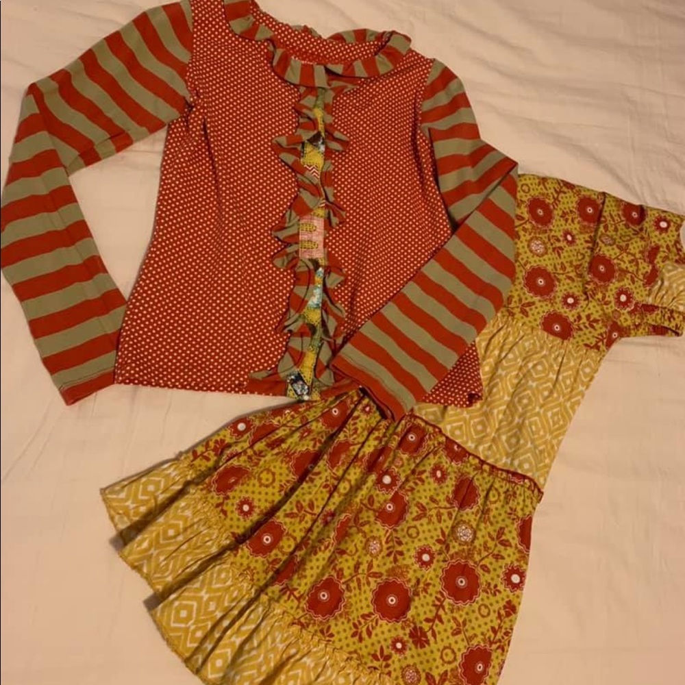Girls 2pc Mustard Pie pant set